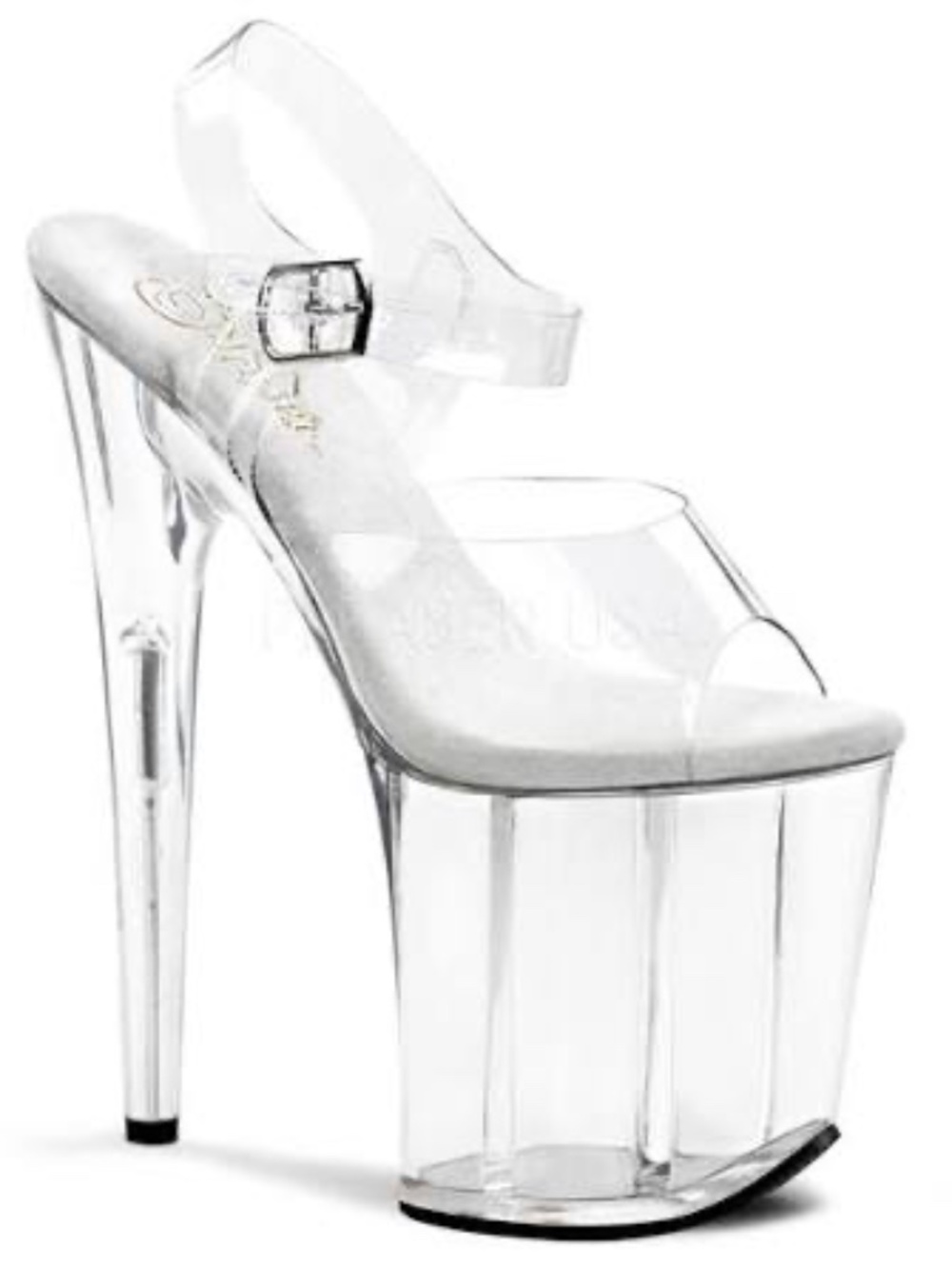 PLEASER 8" Size 6 Clear Platform Heels Pole Stripper Flamingo FLAM808/C/M